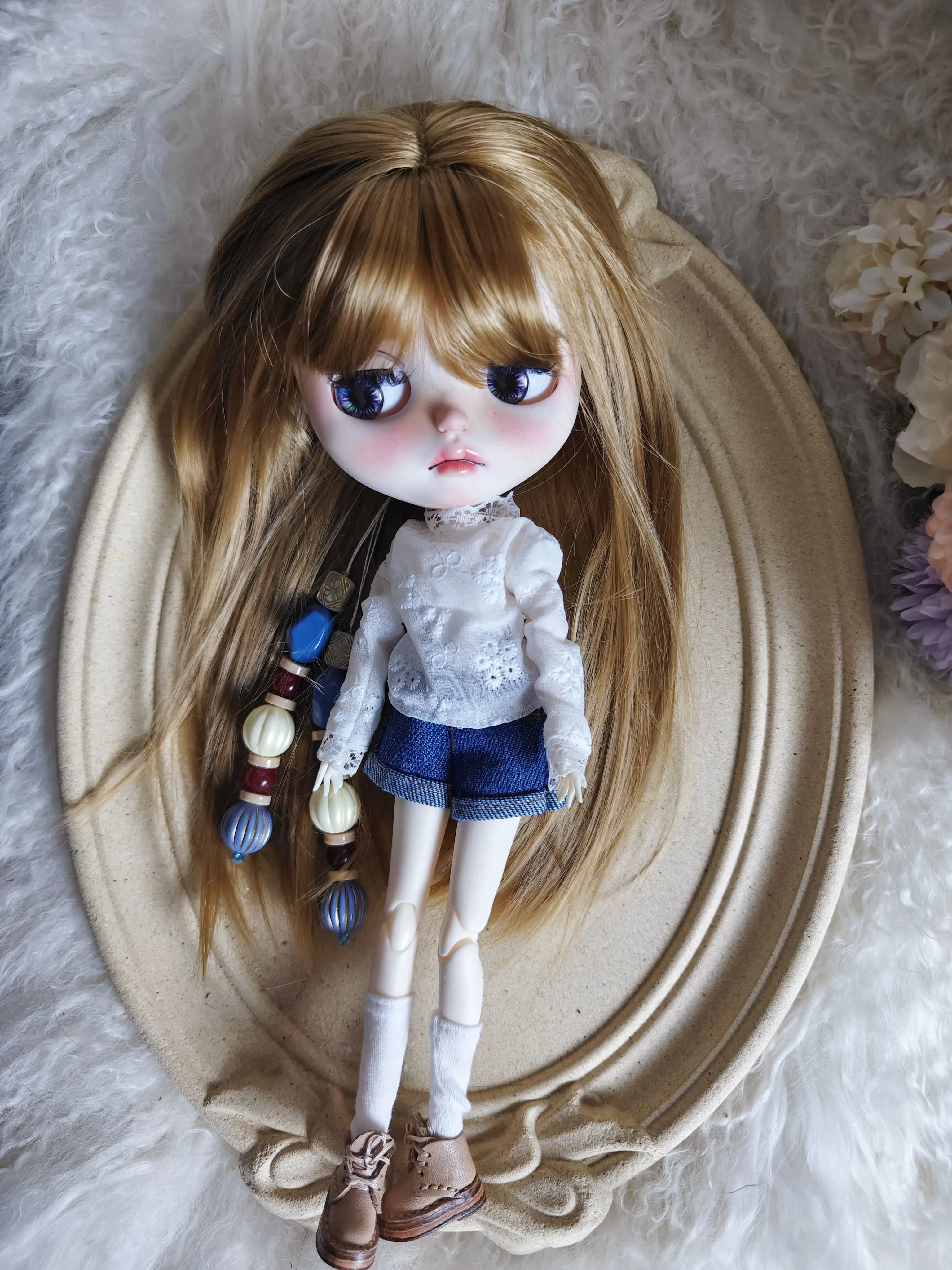 blythe dolls clothes Casual suit jeans set ob22 ob24  azone track suit handmade  doll clothes doll accessories