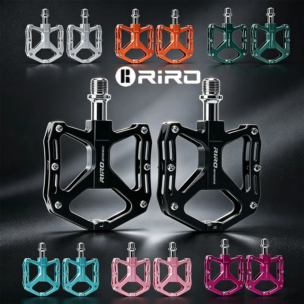 RIRO 3-Lager-Fahrradpedale, ultraleichte Flachpedale aus Aluminiumlegierung, BMX-, MTB- und Rennradpedale, mehrfarbige Fahrradteile.