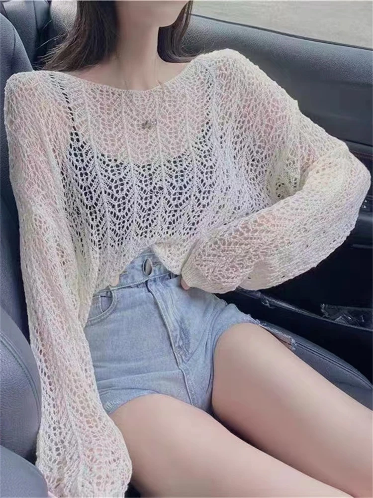 

Summer T Shirt Women Elasticity Oversized T-Shirt Woman Clothes Female Tops Long Sleeve Tee Women's Tube Top Knit Canale White