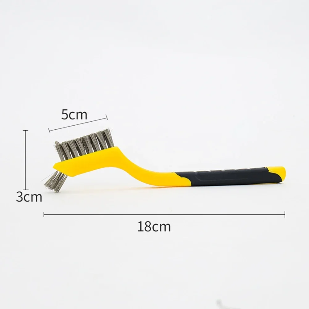 Rust And Dirt Brush Hand Tools High Quality Mini Brush Rust Removal Yellow Handle Useful Tools For Home Garden