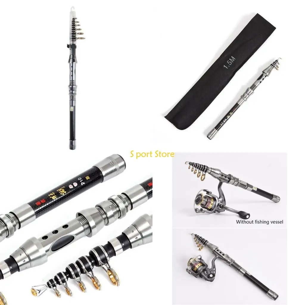 

U2JB Портативная выдвижная удочка для рыбалки Легкие ультра короткие удочки из углеродного волокна