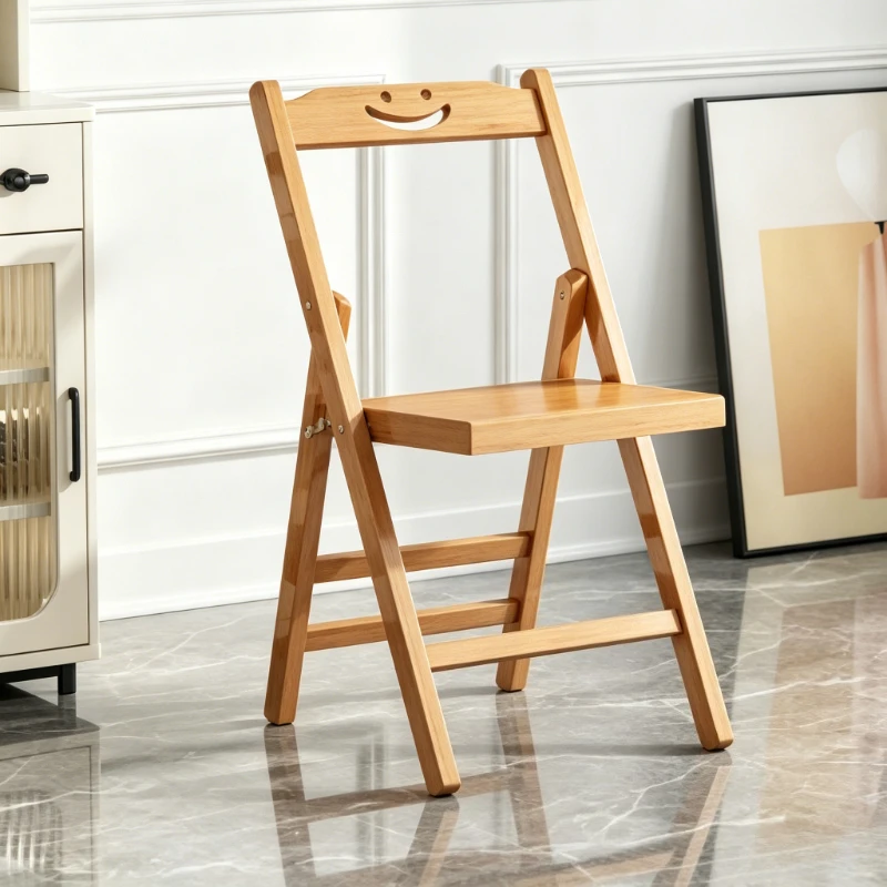 Foldable Wooden Stool, Portable Outdoor Chair for Fishing or Home Use, Solid Bamboo Frame, Cross Support,Smooth Rounded Corners