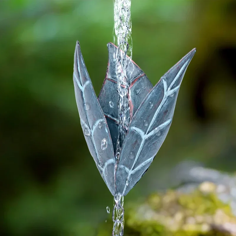 Blue Leaf  Drainage Gutter Villa Temple Decoration Courtyard Eaves Rain Bell