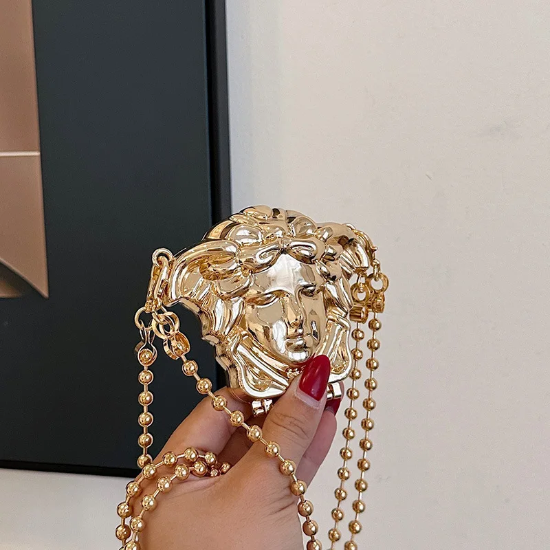 

2025 Mini Metal Bag with Chain Charm, Edgy Shoulder/Crossbody Purse for Women Free Shipping