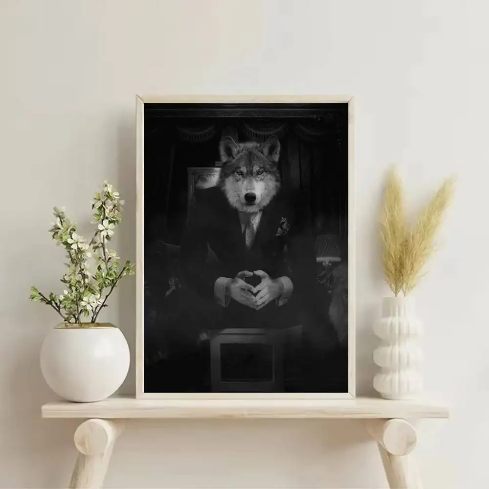 Cool S-Sigma Alpha Wolf Meme Poster Self-adhesive Art Waterproof Paper Sticker Coffee House Bar Room Wall Decor - view 4