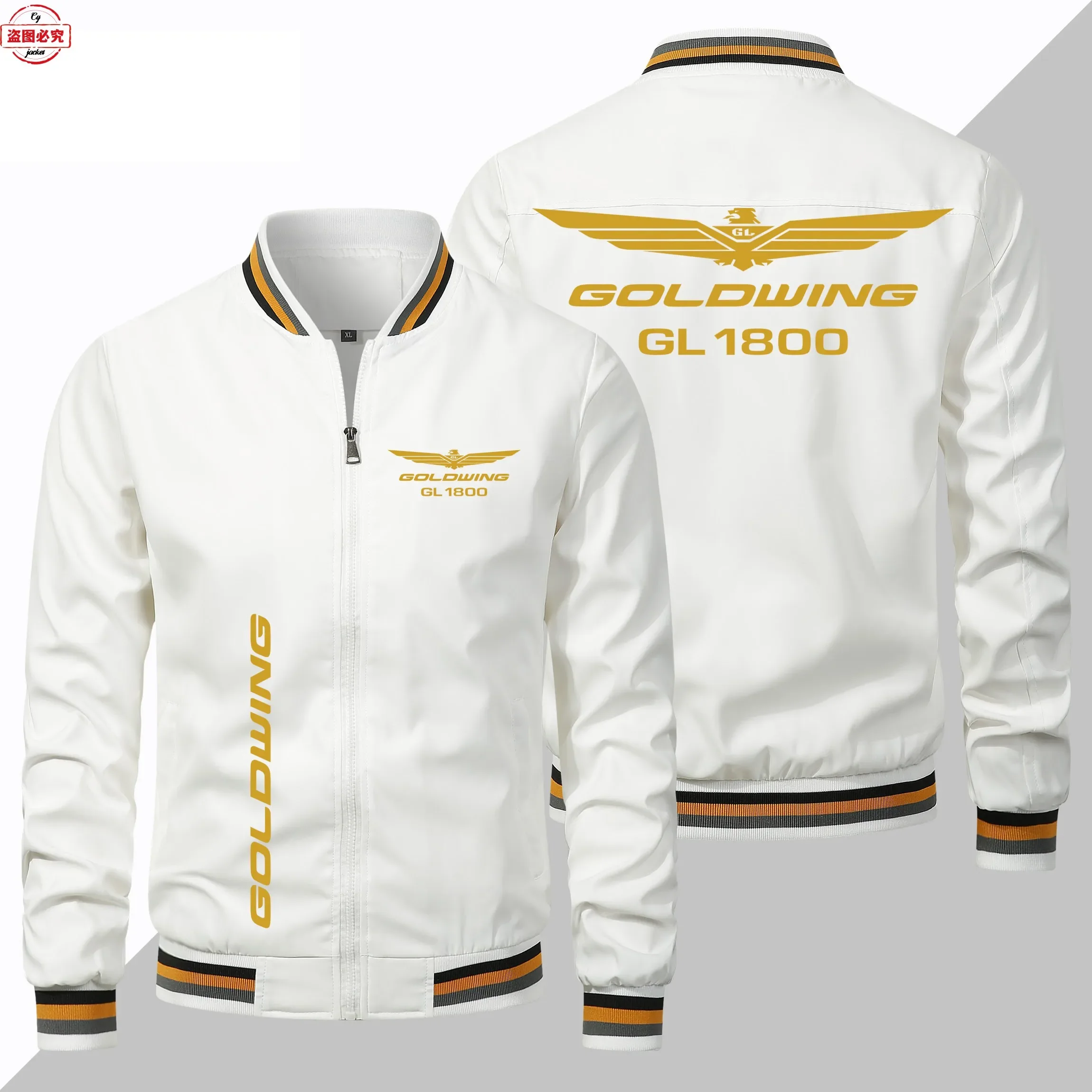 Gold Wing 1800 Motorcycle Logo Motorcycle Jacket Loose Long Sleeve Men's Top Stand-up Collar Jacket Work Clothing Group Clothing