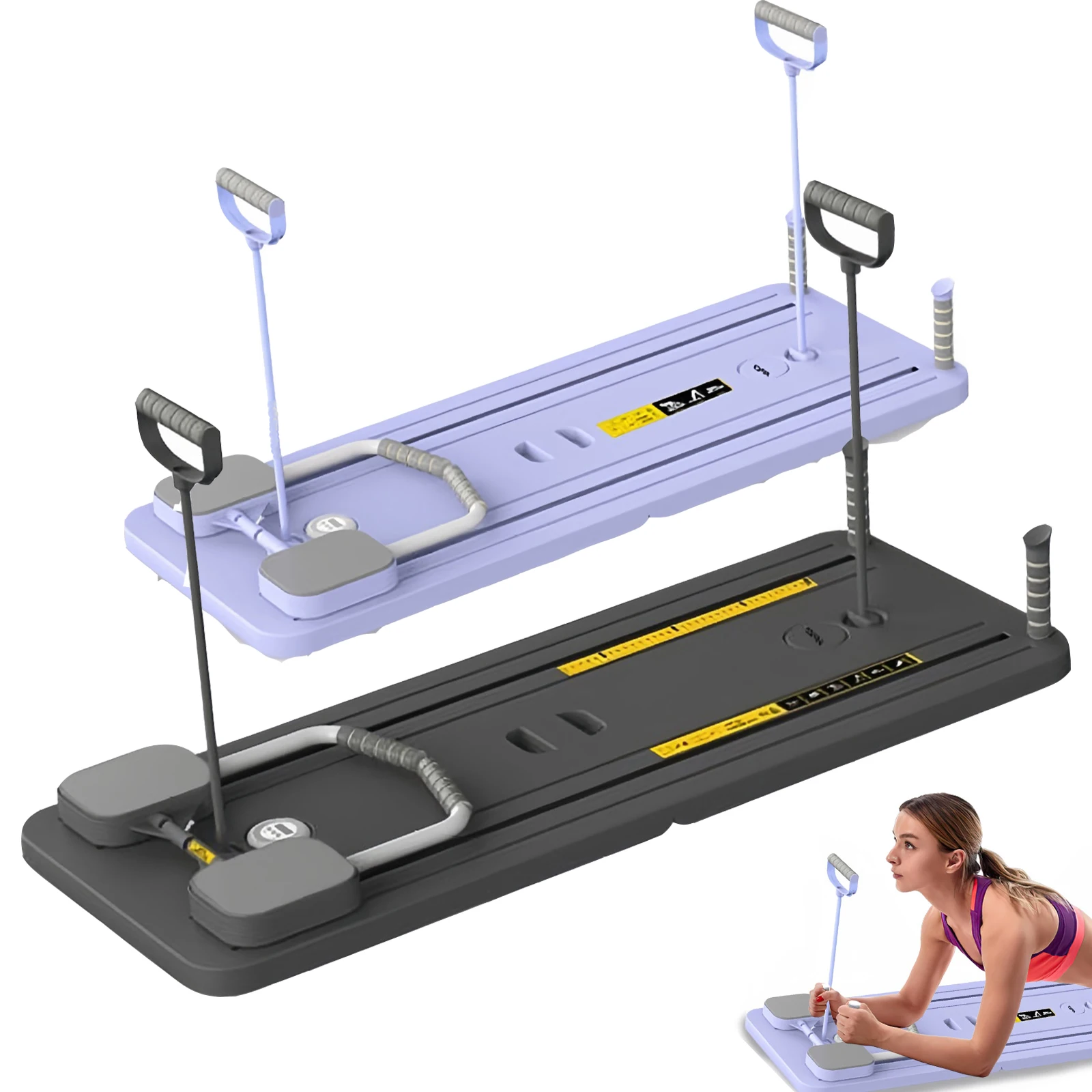 Multifunktionales Heim-Pilates-Board, einstellbares Widerstands-Übungsgerät für Kerntraining, Yoga und Ganzkörper-Fitness, einfach zu verstauen