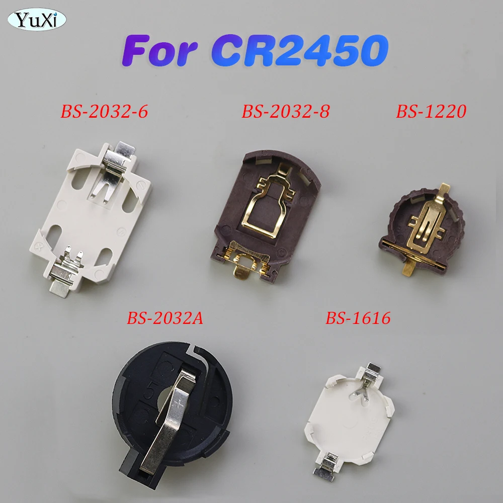 

2Pcs CR2450 Patch Battery Holde CR2450 Coin Battery Socket Case Holder Gold Plating Cell Button Battery Holder Repair Part