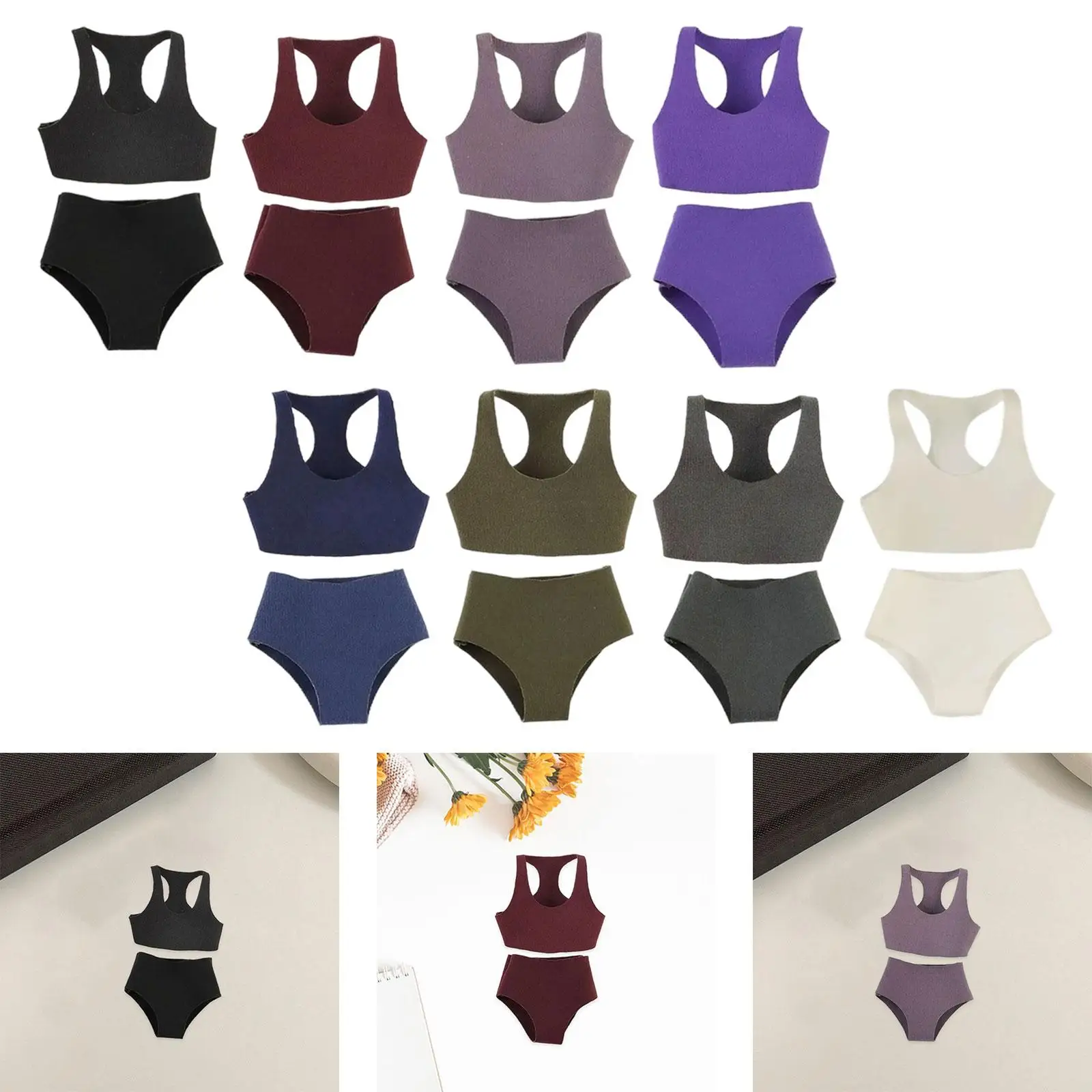 1:12 conjunto de colete esportivo e shorts, roupas leves de boneca em miniatura para figuras de ação femininas de 6 polegadas, acessórios