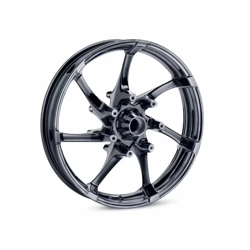 Black Aluminum Alloy Wheel Hub Accessories Front & Rear Compatible with for  08-later FLSTF FLSTFB FLSTFBS New Motorcycles