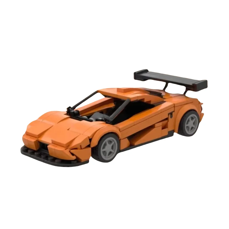 

MOC Orange Mini Car - Small Part Assembly Building Blocks 299 pieces - Suitable for all enthusiasts of building and assembling.