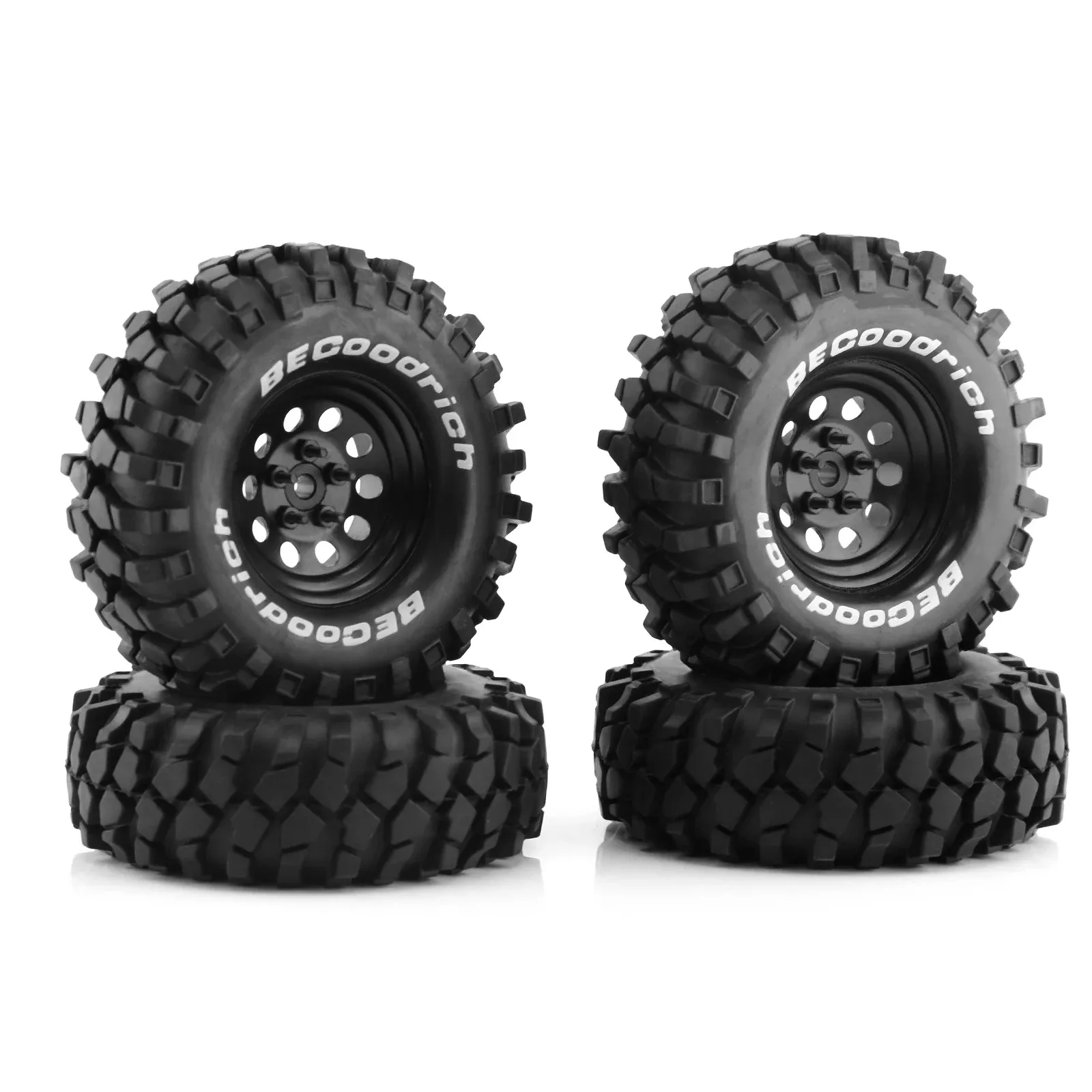 

4pcs RC 1.9" Rubber Tires Beadlock Wheels Rims for 1/10 RC Crawler Car Traxxas TRX4 Axial SCX10 90046 90047 MST HSP Redcat Gen8