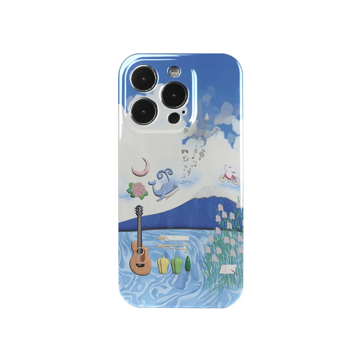 Coque iPhone Art Phone Case Plants Mount Fuji Seaside Music Abatract for iPhone 15 14 13 12 11 Pro Max Plus IMD 2 in 1