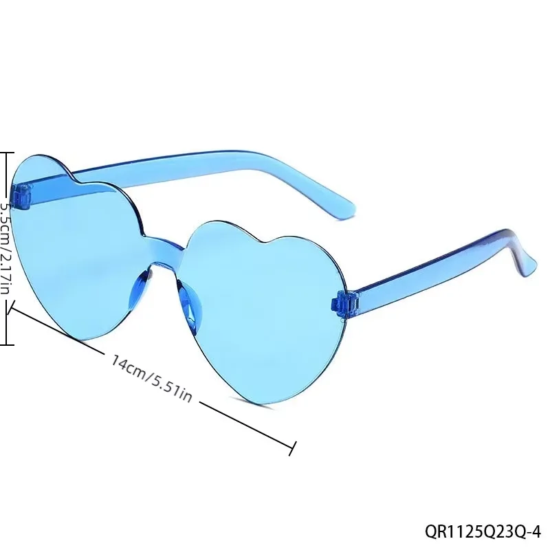 PESENAR Óculos de sol em forma de coração azul claro para o Dia dos Namorados: estilo misto com pingente doce