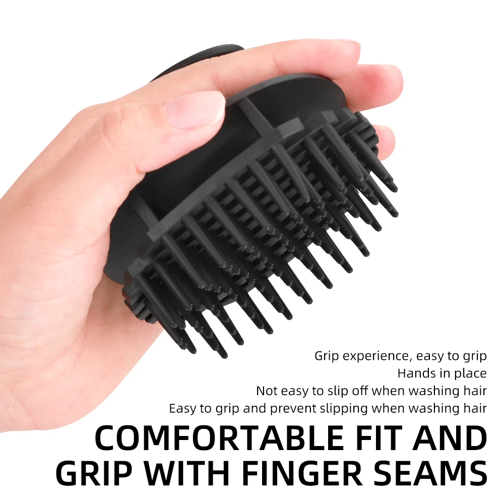 Ergonomic Handle Scalp Exfoliating Shampoo Brush, Multi-Color Hair Washing Scrub Massage Comb For Barber Salon Hair Care