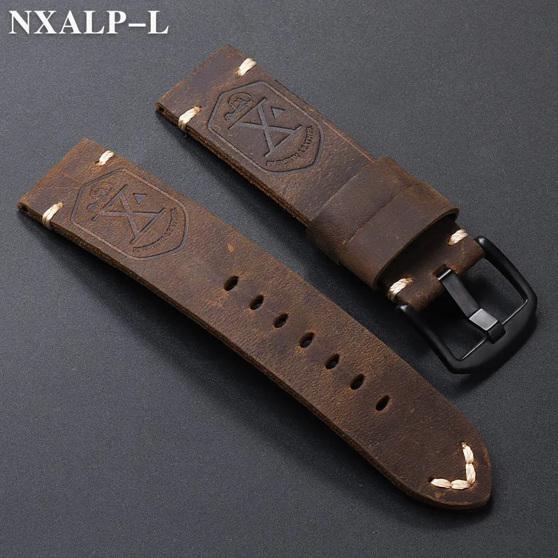 Handgefertigtes erstes Schicht-Rindsleder-Uhrenarmband für Panerai PAM Uhrenarmband 20 mm 22 mm 24 mm 26 mm Vintage weiches Lederarmband Herrenarmband