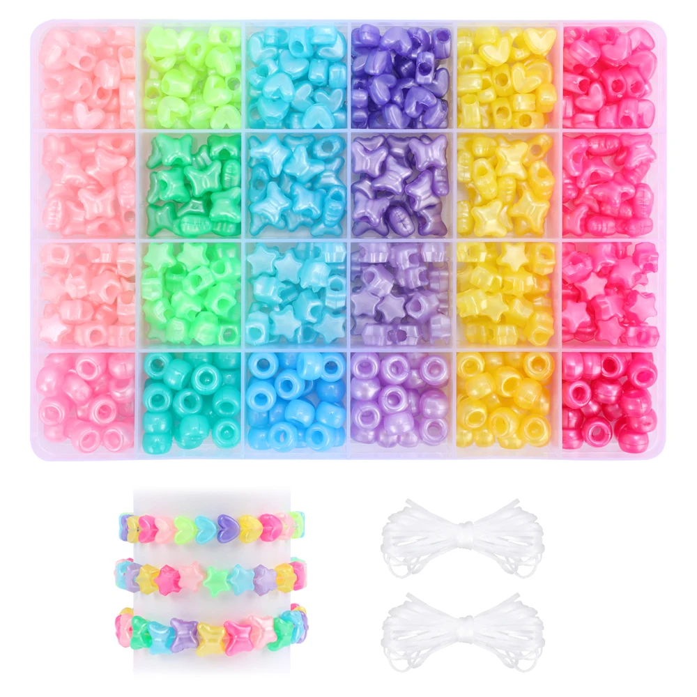 

Makersland Pony Beads Set Box Diy Jewelry Making Kit Accessories for Children Colorful Kandi Beads Bracelet Kit for Girls Kids