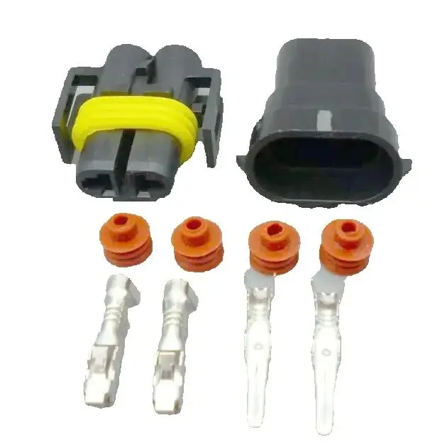 worldgolden 5/30/100set Waterproof 2 Pin Electrical Wire Connector Plug AWG Car Motorcycle Marine  H11 H8 male and female