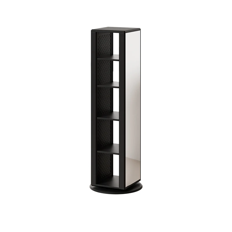 

Full-length mirror bookshelf integrated floor mirror Nordic wind corner bookcase rotating bookshelf floor-to-ceiling storage