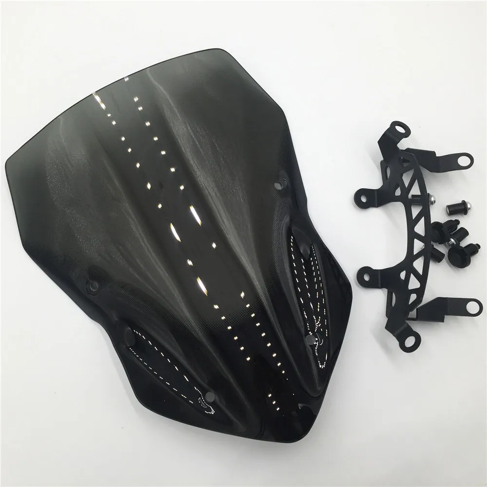 For 2017 Kawasaki Z900 Z 900 2018 2019 Motorcycle Windshield Windscreen w/ Adjustable Bracket Airflow Wind deflector Screen
