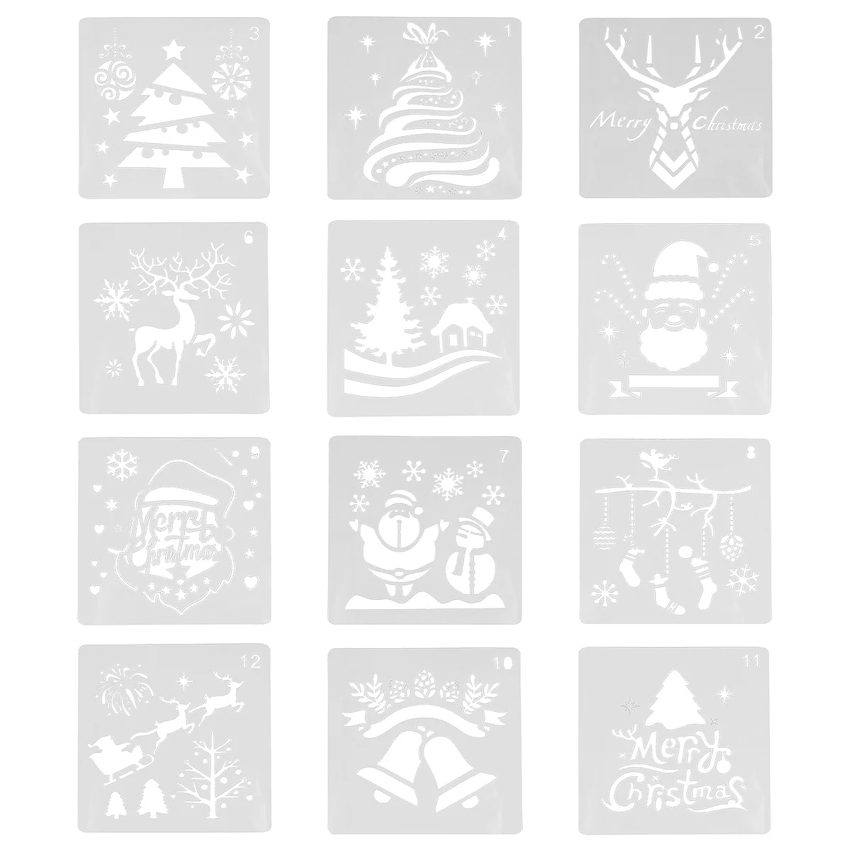 24-delige kerstschilderij stencils decoraties vakantie thema tekening sjabloon plastic ambachten