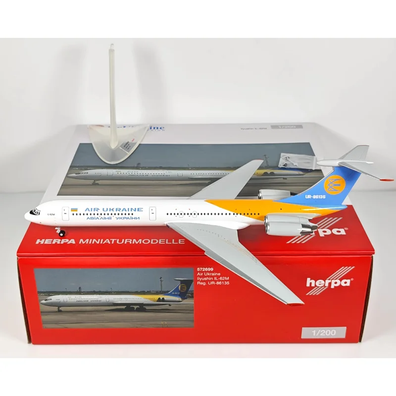 

Herpa Diecast масштаб 1/200 Ukrainian Airlines IL-62 UR-86135 модель самолета из сплава, коллекция орнаментов, украшение