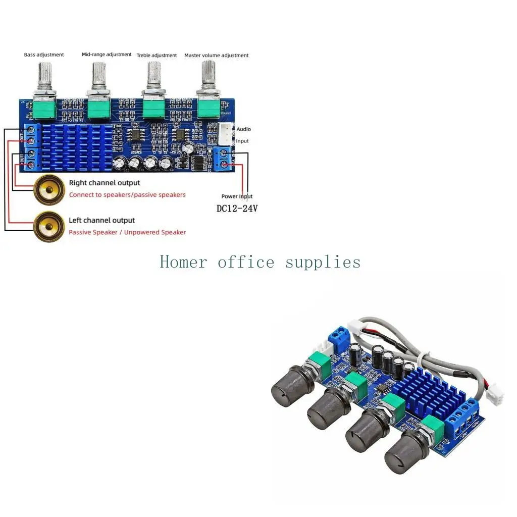 K43B Stereo Power Amplifier Board with Terminal Block Wiring, TPA3116D2 2 x 80W