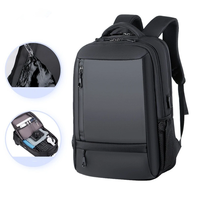 

Nesitu водонепроницаемый большой емкости A4 14, 15,6-дюймовый ноутбук для мужчин и женщин, школьный рюкзак, дорожная сумка, черный M6139