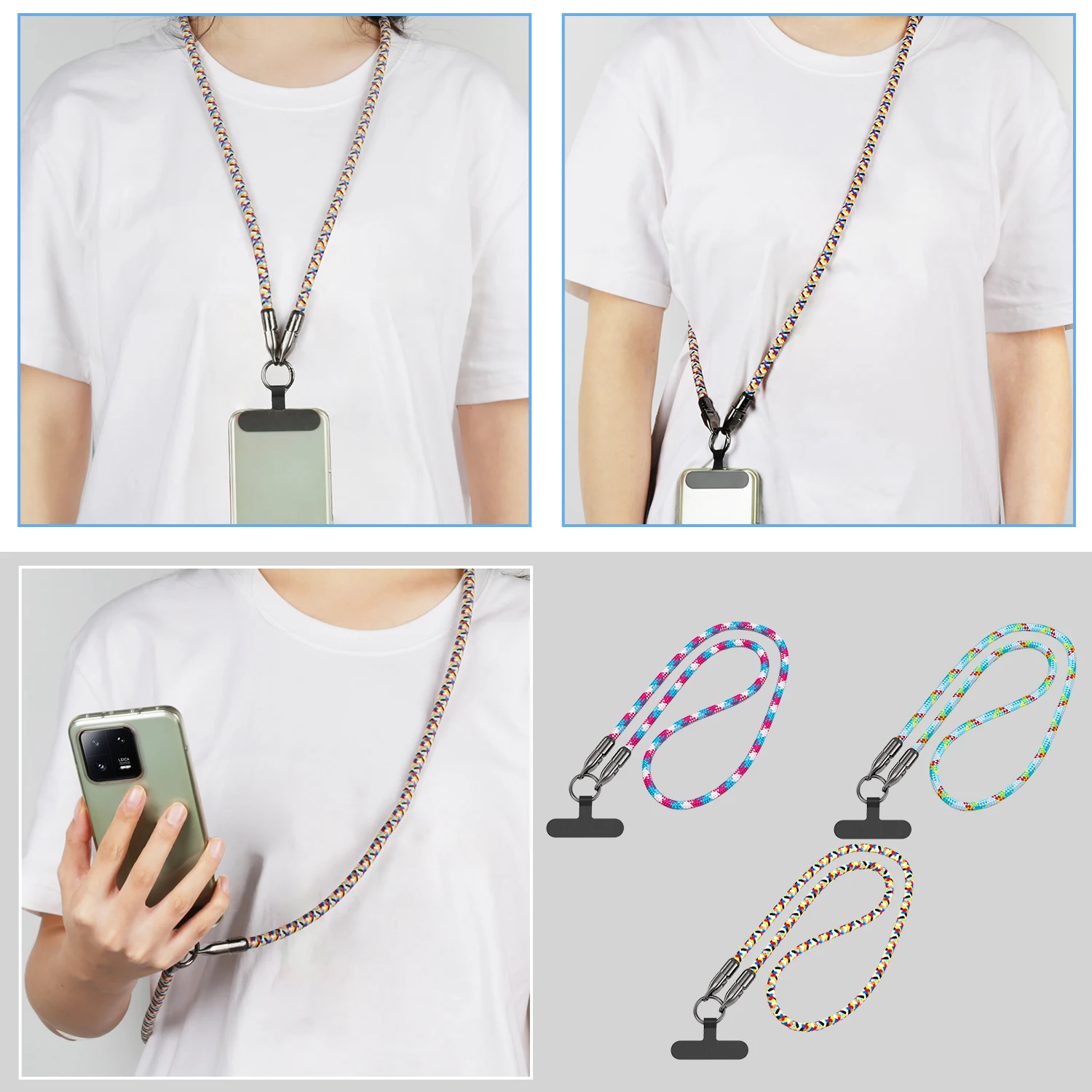 

240W Phone Lanyard Charger Cable 2 in 1 USB-C to USB-C Super Fast Charge Data Cable Zinc Alloy Head Lanyard Fast Charging Cable