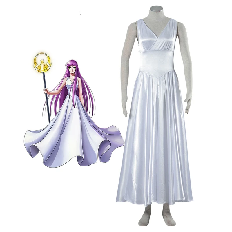 

Ainclu Saint Seiya Anime The Lost Canvas Athena Dress Halloween Costume Carnival Outfit Customize Kid Adult Size