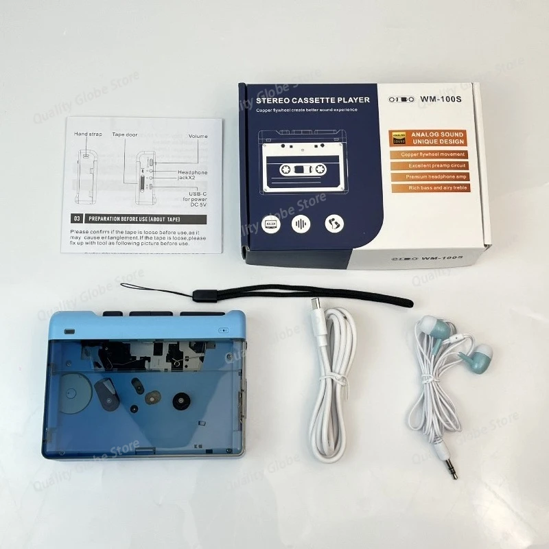 Picture 6: New Walkman tape player, subwoofer effect, portable cassette player, visual copper flywheel