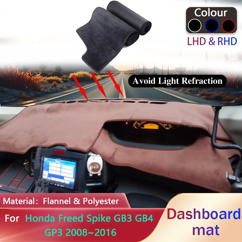 

Накладка на приборную панель автомобиля для Honda Freed Spike GB3 GB4 GP3 2008~2016: противоскользящий коврик-накладка, солнцезащитный коврик, аксессуары