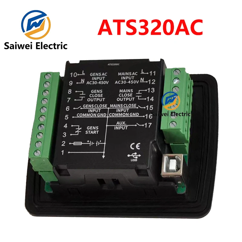 Imagem -05 - Transferência Automática Switch Módulo de Controle com Porta Usb Mebay Ats Controlador Dual Power Gerador Peças Ats330ac Ats320ac