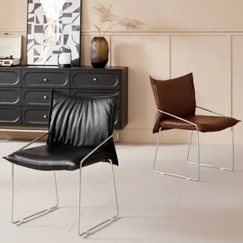 Designer Upholstered Dining Chair, Luxury Study Lounge Chair, Modern Makeup Seat, Comfortable Backrest Chair for Home Offices