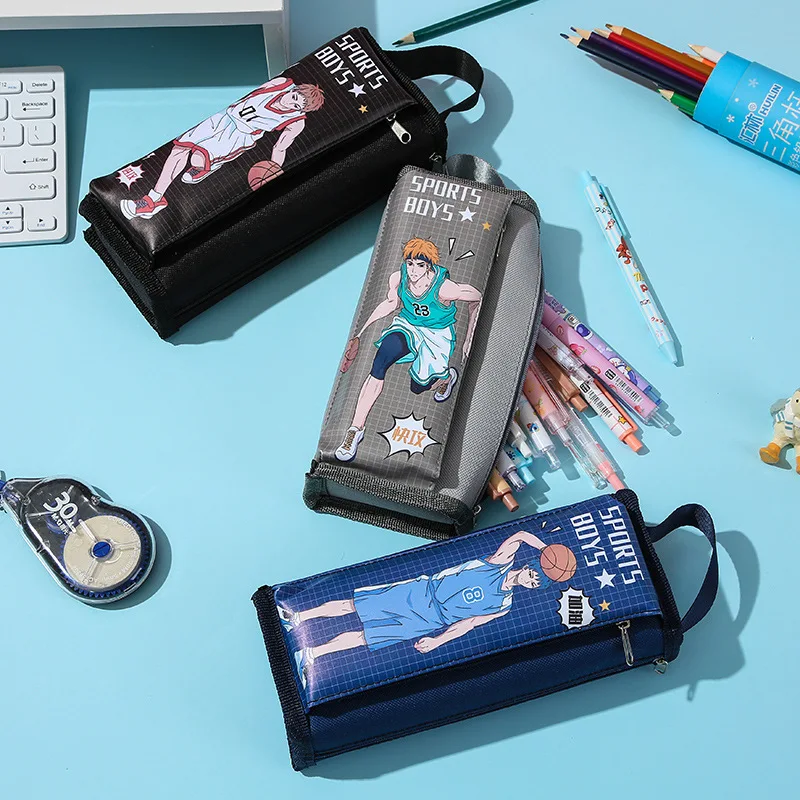 

2024 new cartoon zipper bag for primary and secondary school students Oxford cloth pencil case pencil case pencil case wholesale