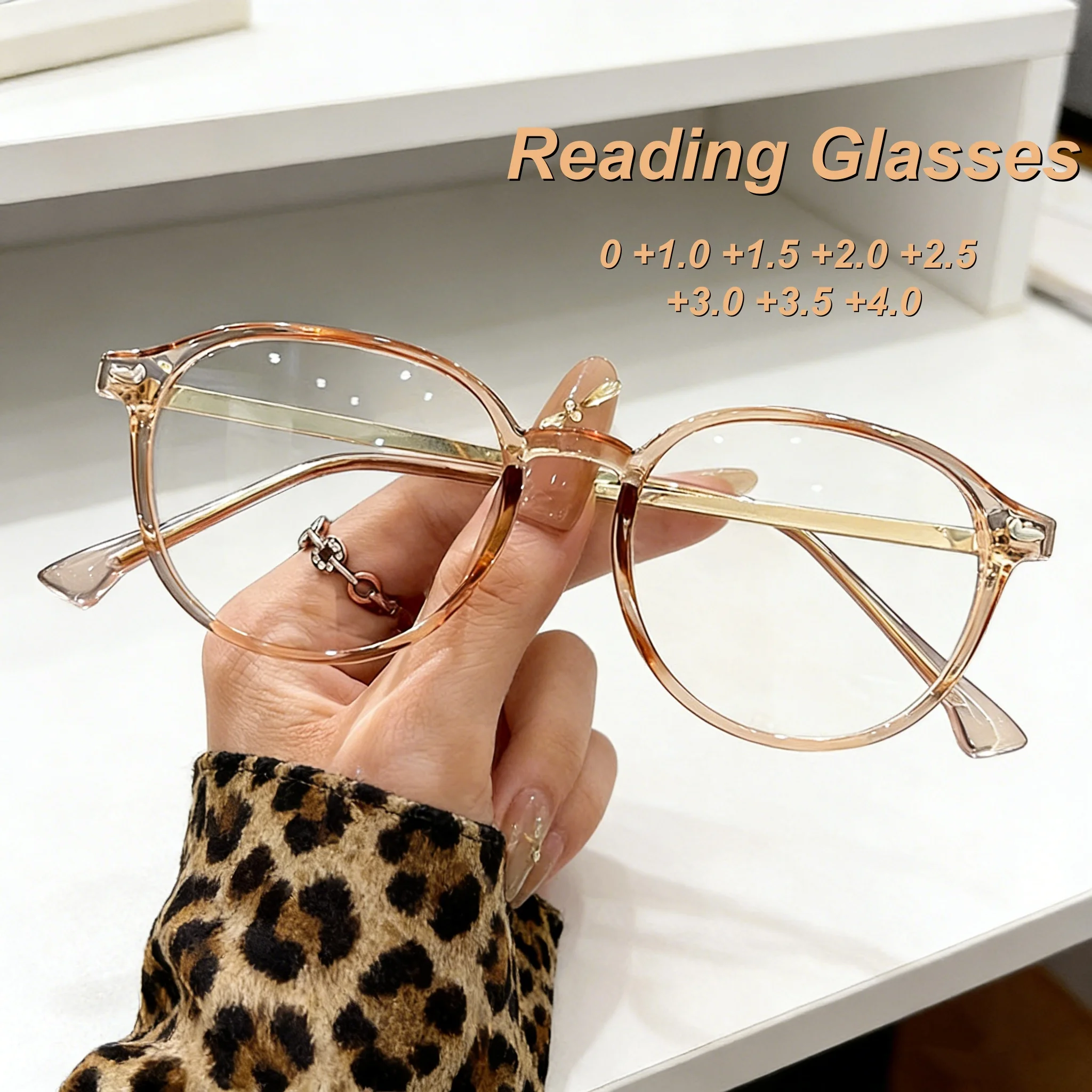 

2026 New Fashionable Personalized HD Luxury Women's Reading Glasses Retro Neutral Premium Round Frame Anti Blue Light Glasses