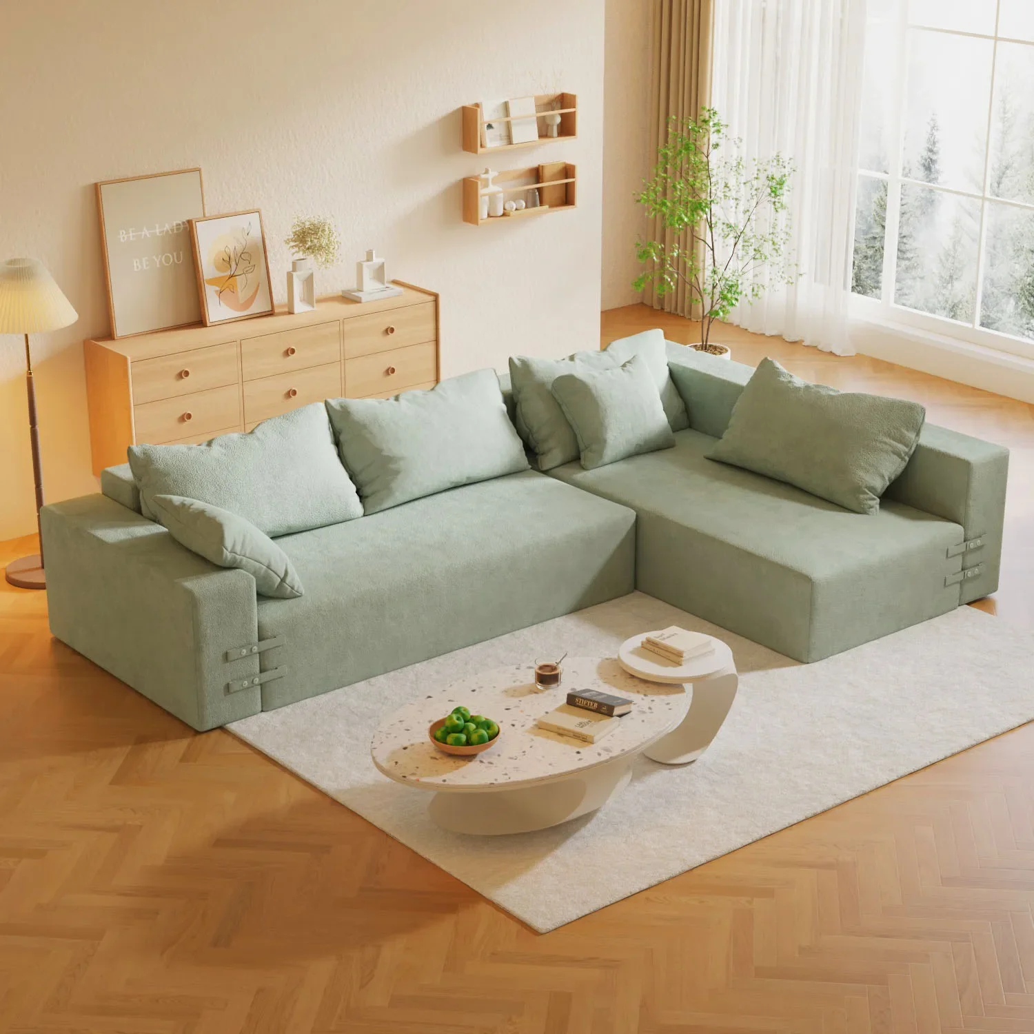 Modern Sofa Couches Set Style Free Combination L/U Shaped Upholstered Sofa Living Room Sectional Sofa Set