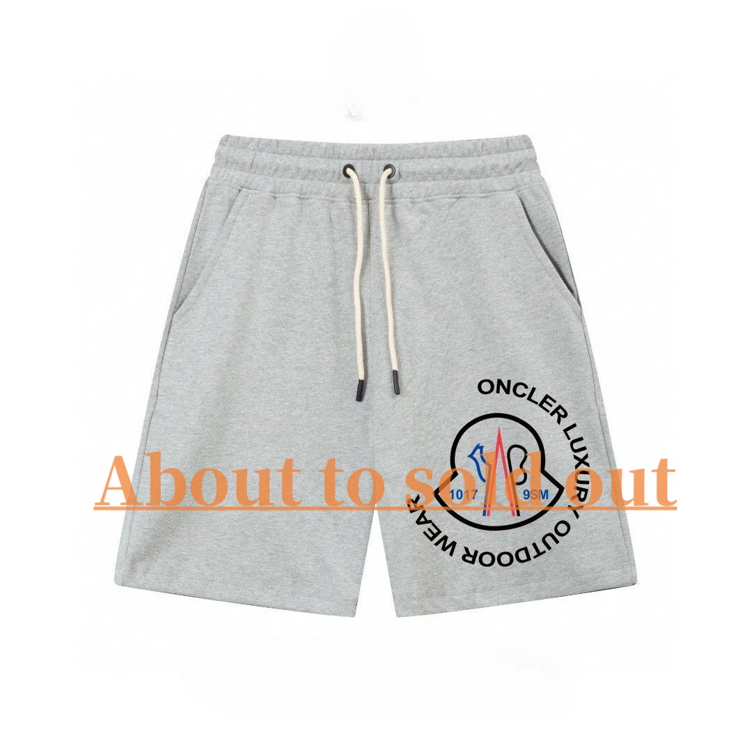 Trendy Brand Monc Micro-standard Slim-fit Lines Simple Print Letters Logo Shorts Unisex Summer Outdoor Casual Pants High Quality