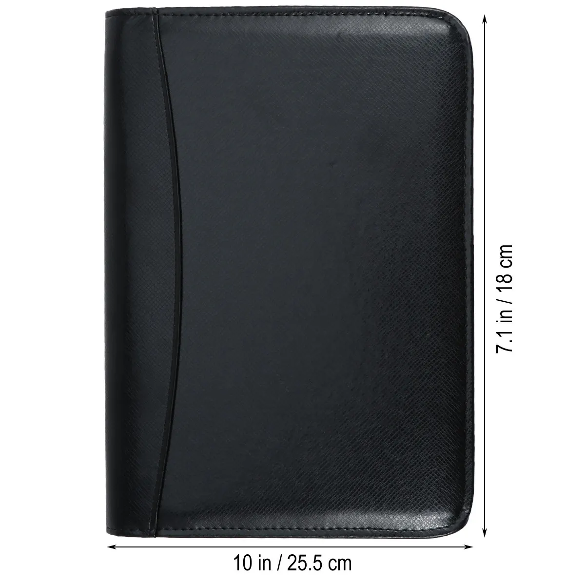 A5 PU Zipper Loose-Leaf Notebook Business Notepad Black Calculator Travel Meeting Organizer Faux Notebook