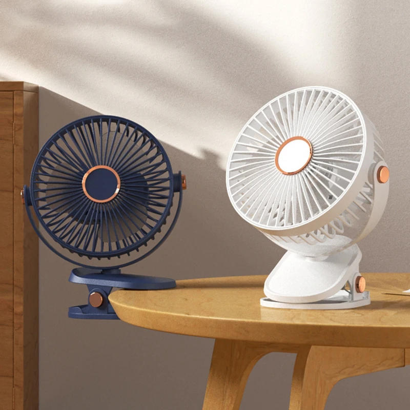 ポータブルデスクトップミニクリップ冷却ファンベビーカーホームオフィス夏ぶら下げ風空気クーラー長いバッテリー寿命高速