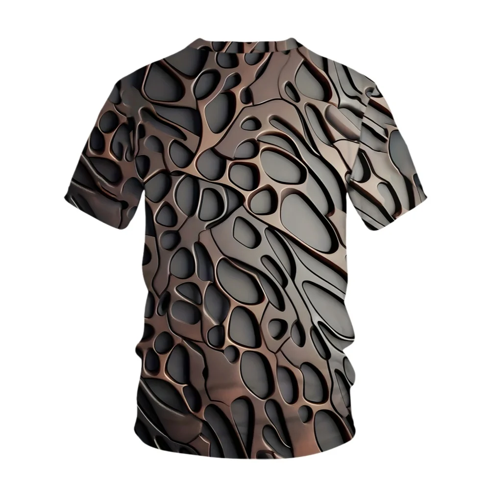 Summer New Men's Breathable Short Sleeve Top with Creative 3D Printed Patterns Fashionable Trend Daily Sports and Leisure Top
