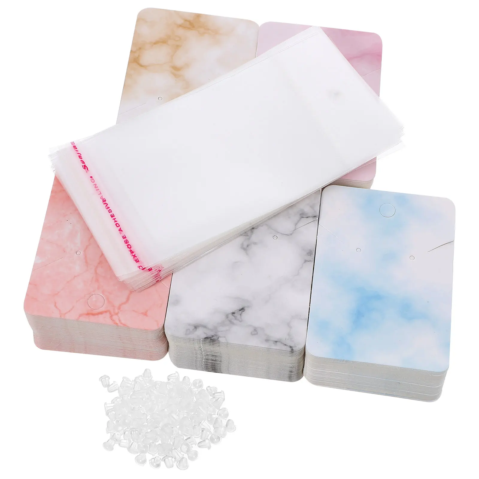 

1Set Paper Display Cards for Jewelry Delicate Earring Display Cards Kit with Bags for Jewelry Holding and Decorative Use