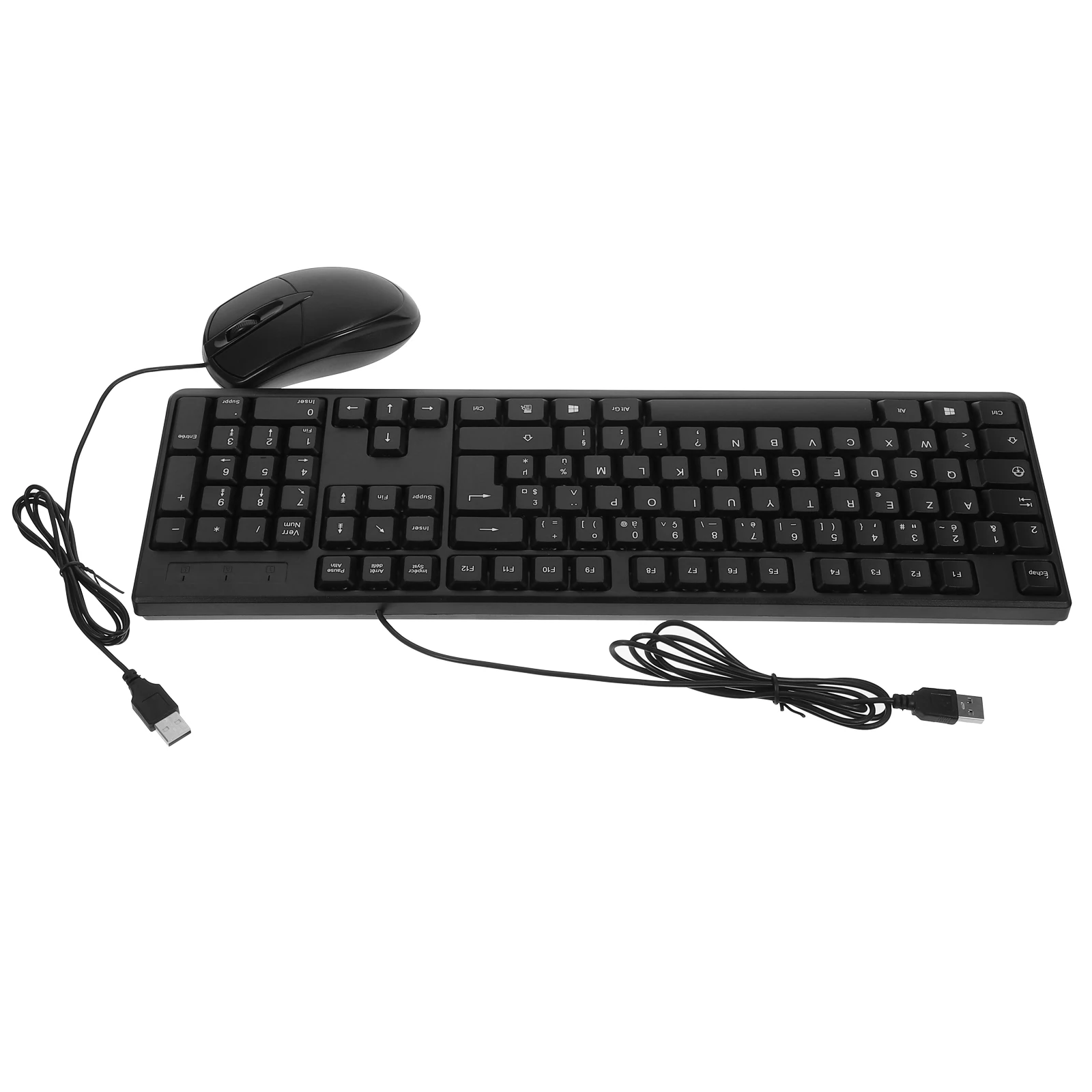 

1 set Keyboard Mouse Wired USB Full Modern Wired Keyboard Mouse Size with Number Pad for Computer Office High Performance