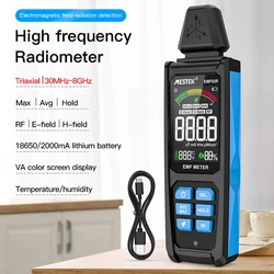 MESTEK 30Mhz ~ 8GHz wysokiej częstotliwości detektor promieniowania pole elektromagnetyczne Tester radiometru miernik EMF miernik częstotliwości radiowych