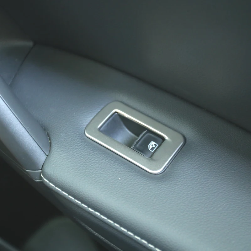 4pcsset Interior Door Armrest Trim Window Lifter Button Switch Cover For Volkswagen VW Tiguan L 2017-2020  stainless Accessories
