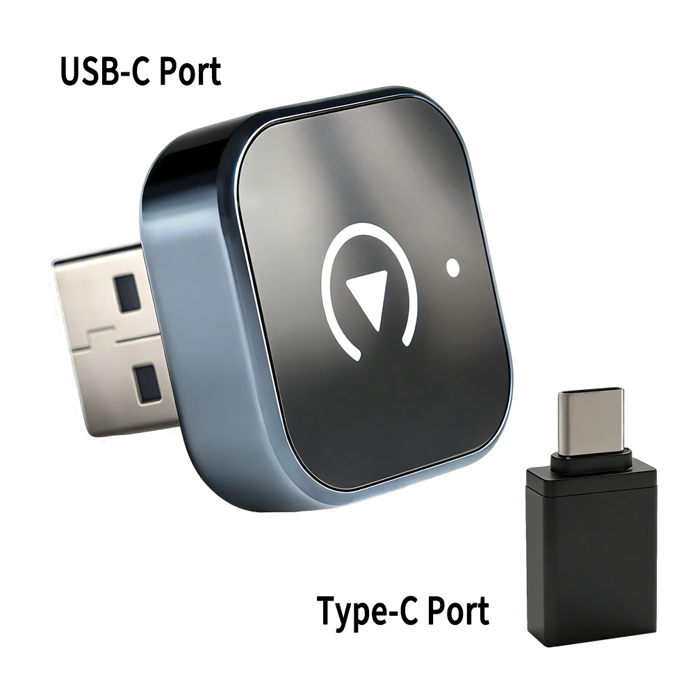 Premium Wireless 2 In1 Carplay Adapter for Android iPhone Auto Wired to Wireless AI Box USB Connection for Cars Supports CarPlay
