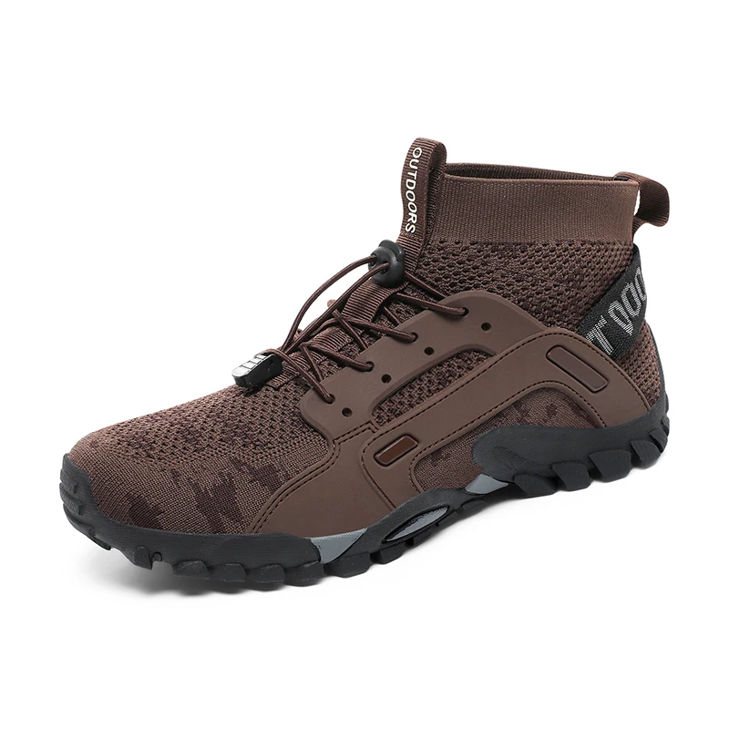 

New outdoor men's mountaineering shoes non-slip hiking mesh casual sneakers cross-country breathable large size 38-47