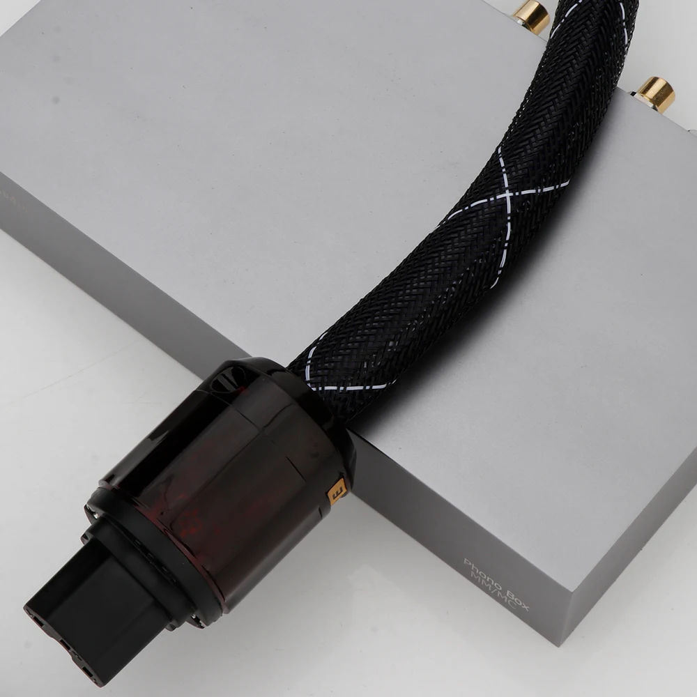 Hifi 6N SCHUKO Power Cable Gold Plated EUR power plug Mains Power Cord Cable EU/US Plug Power Cable for DVD Player CD Amplifier