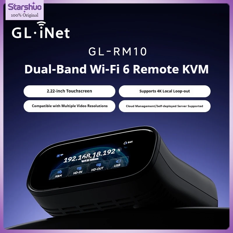 

Новый беспроводной IP KVM-контроллер glinet RM10 с Wi-Fi 6, двухдиапазонным сенсорным дисплеем и локальным выходом 4K