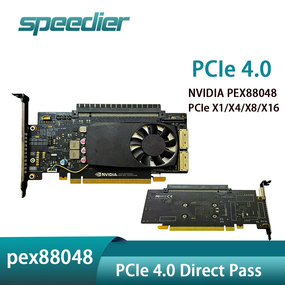 PCIe 4.0 Direct Pass Expansion Card for NVIDIA Pex88048 Support PCI-E X1 X4 X8 X16 Bandwidth No Splitting Driver-Free